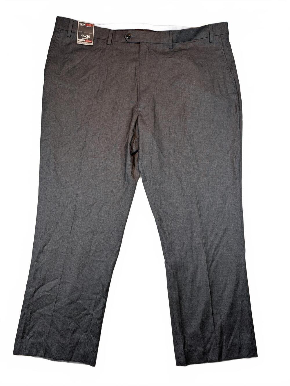 Roundtree & Yorke TravelSmart Big Man Classic Fit Dress Pants Mens 46x29 NWT
